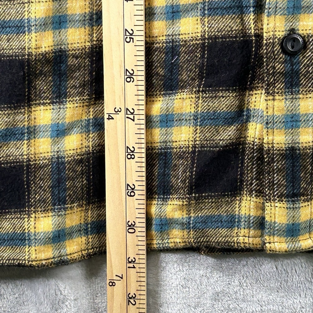 Levi's Mens X-Large Flannel Shirt The Worker Relaxed Fit Plaid Yellow Blue Black - Picture 4 of 7